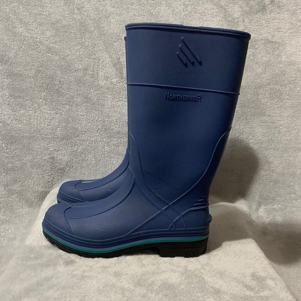 Northerner Rubber Rain Boots Blue USA Made Waterproof Mens 4 Womens 6